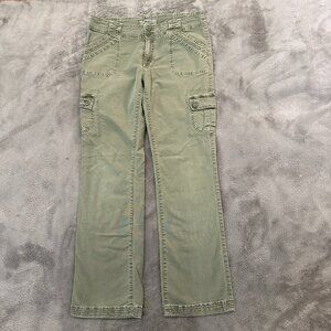 Vintage 90s Y2K Gramicci Green Cargo Bootcut Pants Women's 8 Low Rise